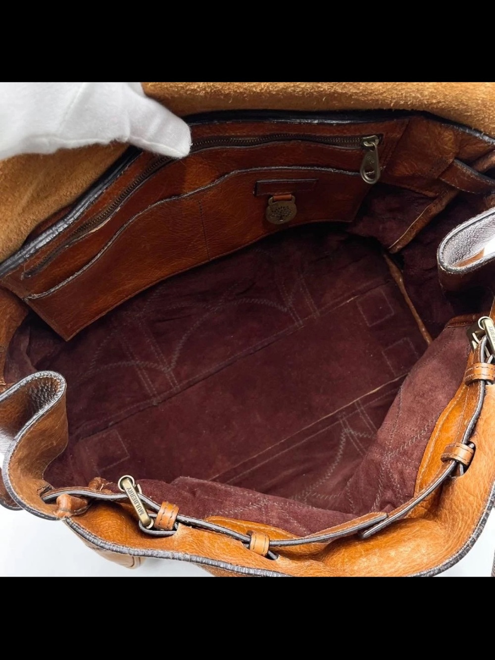 Mulberry Two-Tone Brown Patchwork Shoulder Bag - Picture 9 of 11